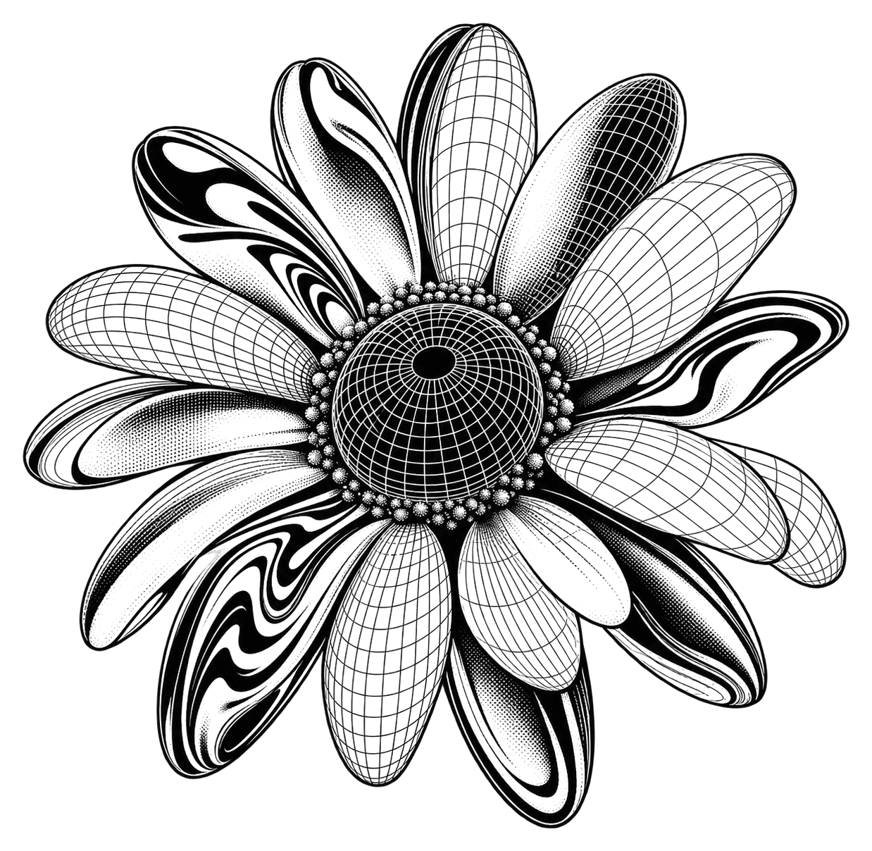 Mesh Chrysanthemum Bloom